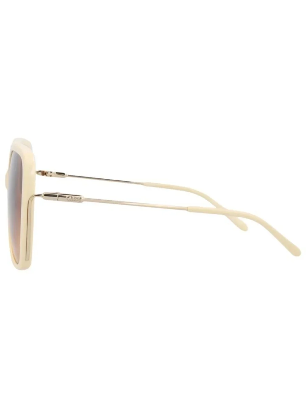 New Chloé Women's Sunglasses Square Rectangle Recycled Acetate Frame Ivory Gold